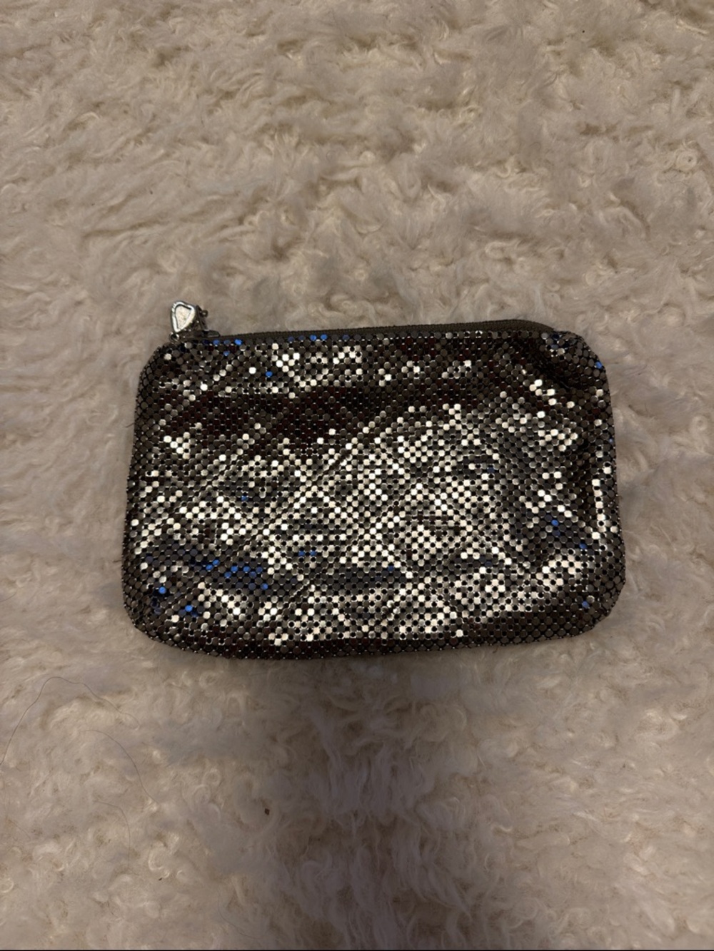 Vintage metal dot clutch bag - Silver